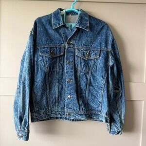 Vintage GUESS Denim Jacket Acid Wash Oversized Trucker 80s‎ 90s Blue L